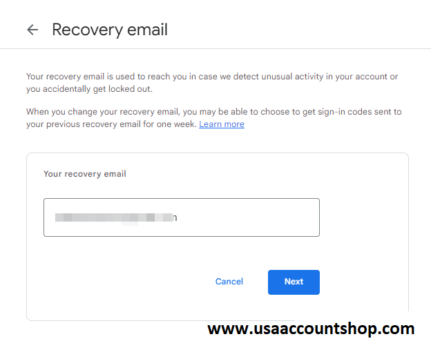 How to modify the recovery email address of Gmail